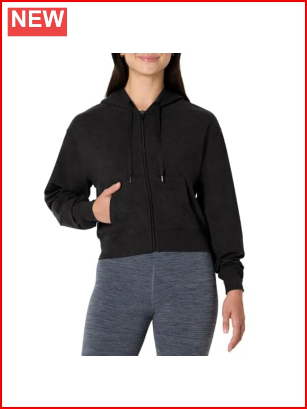 Women's Soft Performance Cropped Zip Up Workout Hoodie